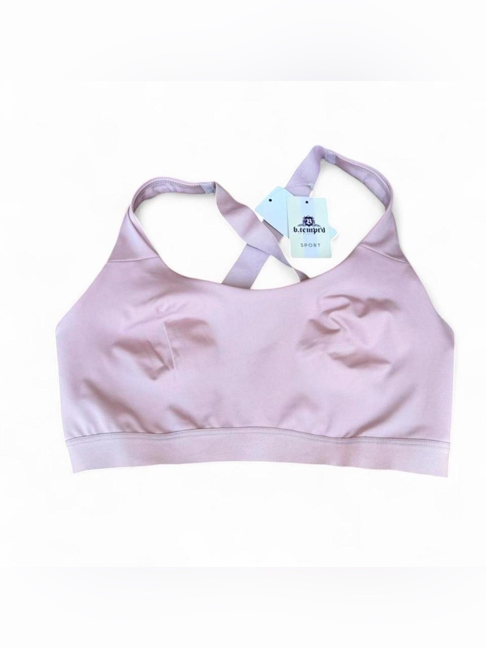 b.tempt'd Soft Pink Cross-Back Sports Bralette Medium NWT